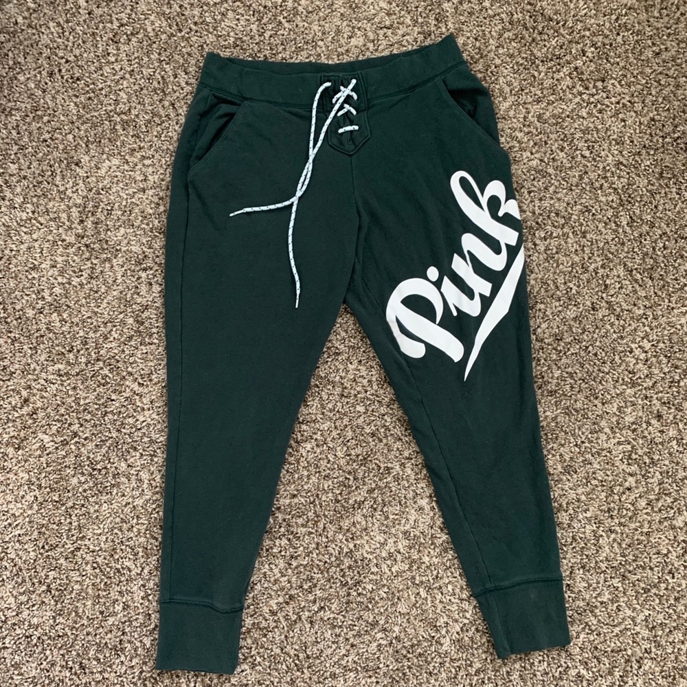 PINK army green joggers